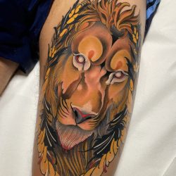 Löwe Im Neotrad Style Tattoo