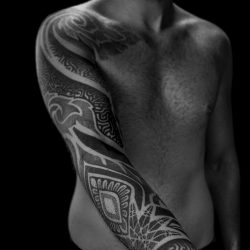 Geometric Arm Tattoo With Black Ink
