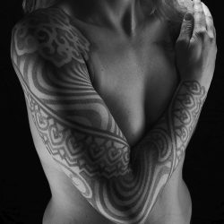 Geometric Tattoo Woman Arm Sleeve