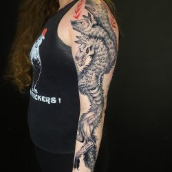 Animal Tattoo Wolves On Arm