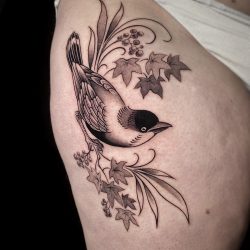 Vogel Tattoo Mit Zweig