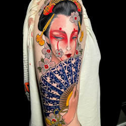 Japanese Geisha Tattoo - Colorwork