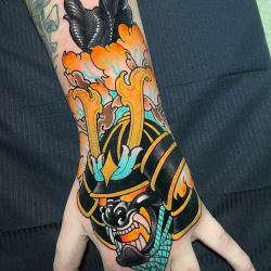 Color Tattoo Japan Style On Hand