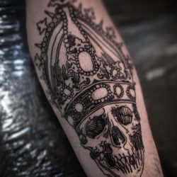 Skull With Thorn Crown Tattoo