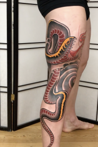 Japan Sea Dragon Leg Tattoo