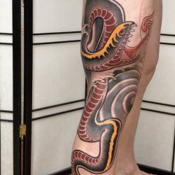 Japan Sea Dragon Leg Tattoo