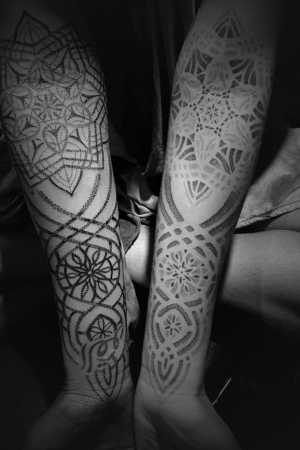 Tattoo Geometric Dotwork Inner Forearm