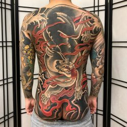 Full Back Piece Tattoo Japan Dragon